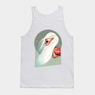 Young cute girl with beautiful color hair with peonies tattoo Tank Top